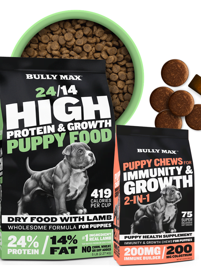 Bully Max Dry Puppy Food & Puppy Chews Bundle For Sale