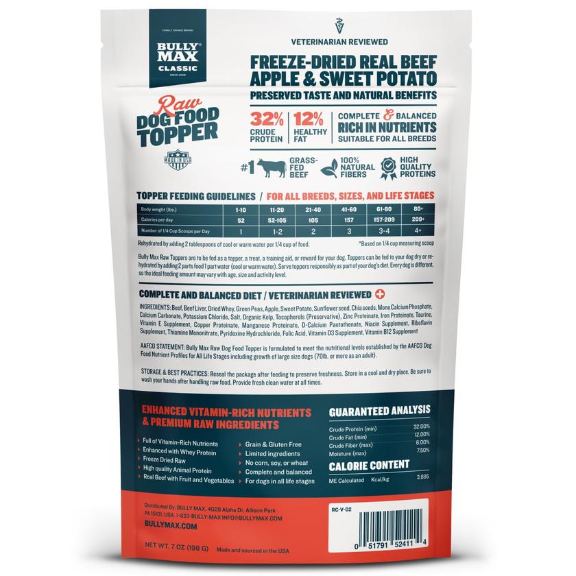 Freeze-Dried Raw Dog Food Toppers Beef Flavor High Quality